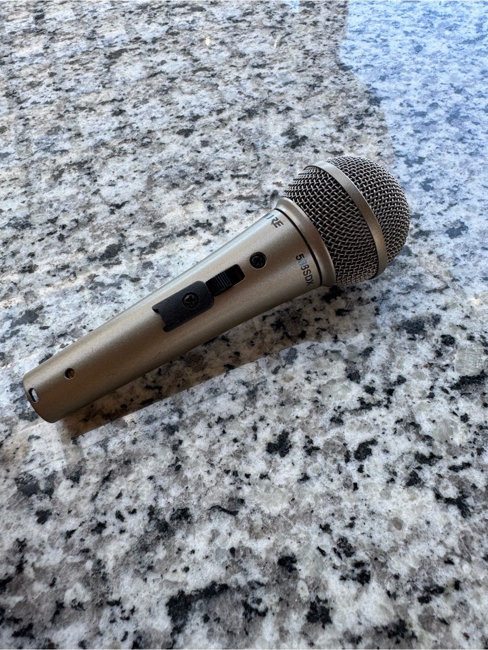 Shure Metallic Silver Handheld Dynamic Microphone with On/Off Switch